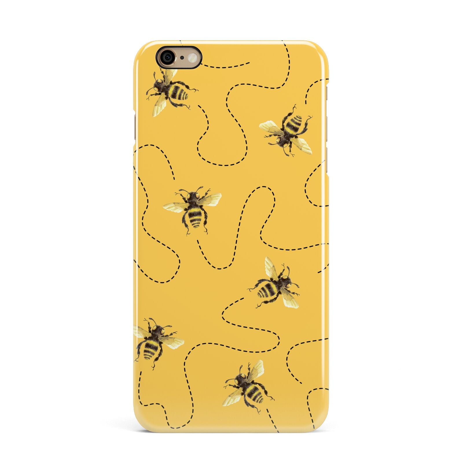 Flying Bees with Yellow Background iPhone 6 Plus 3D Snap Case on Gold Phone