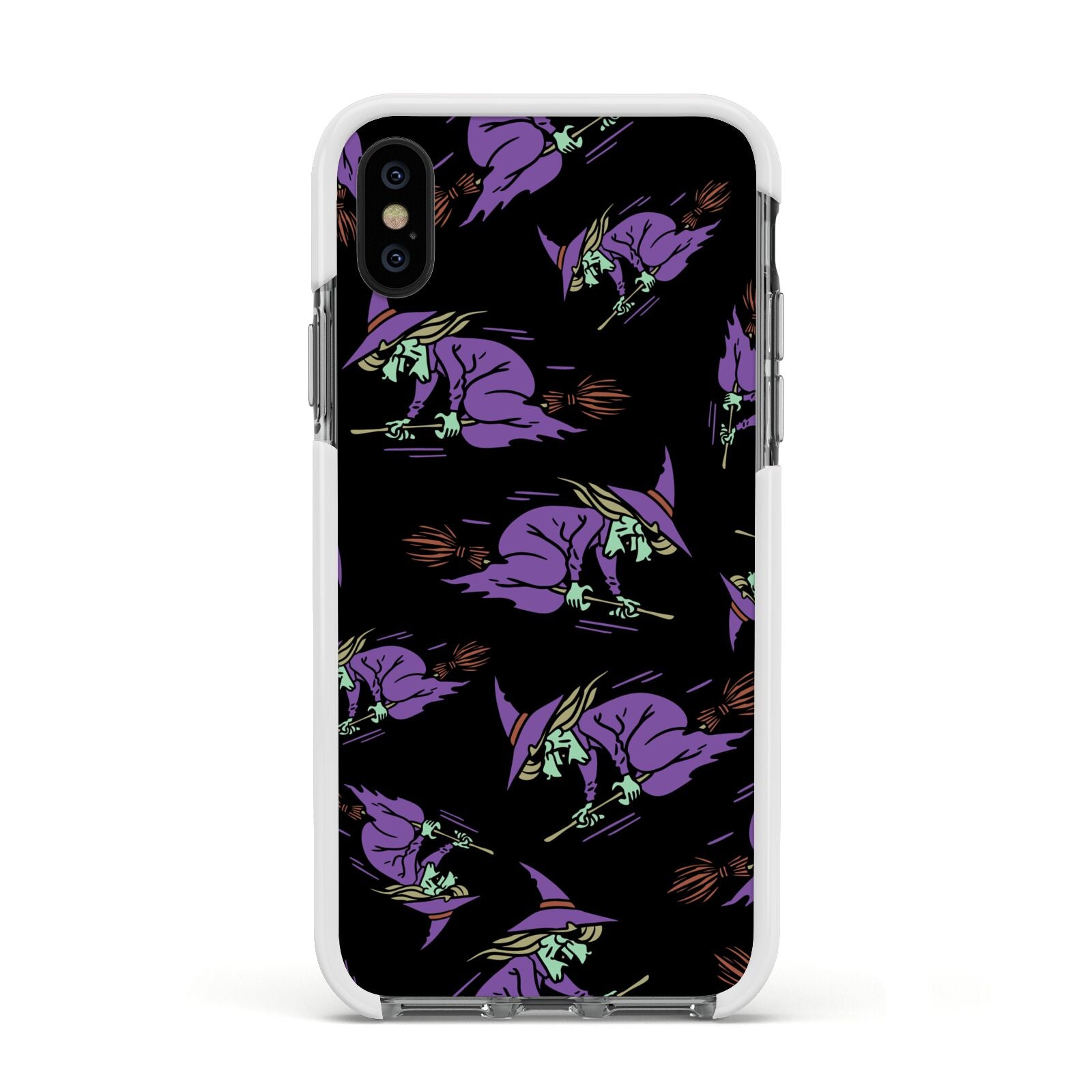 Flying Witches Apple iPhone Xs Impact Case White Edge on Black Phone