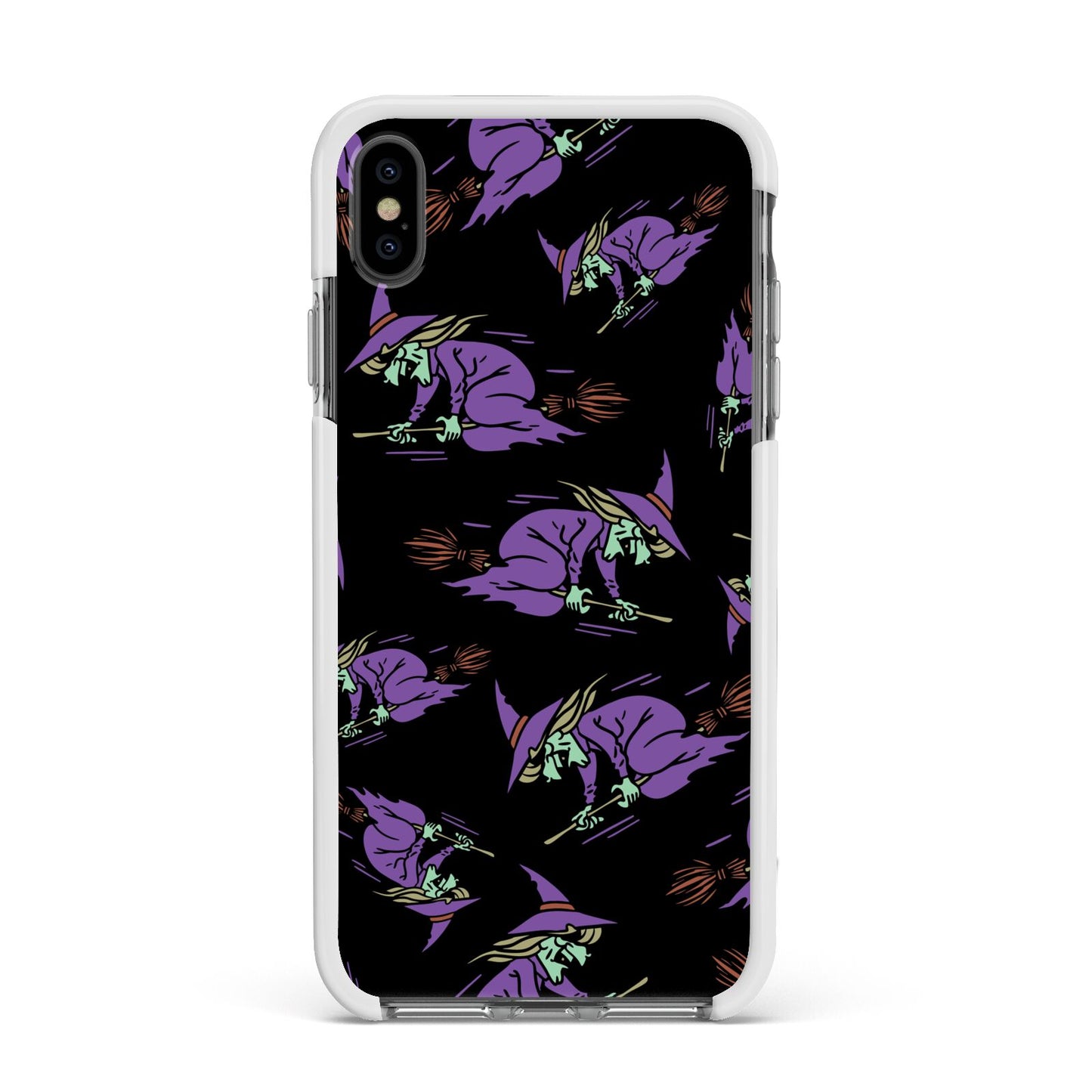 Flying Witches Apple iPhone Xs Max Impact Case White Edge on Black Phone