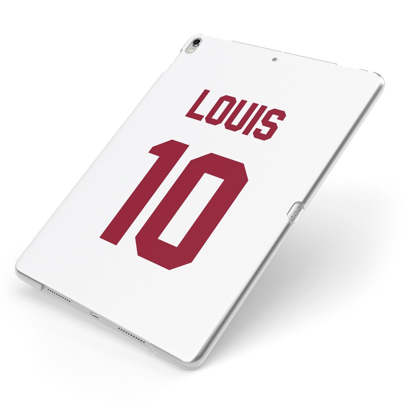 Football Shirt Custom Apple iPad Case on Silver iPad Side View