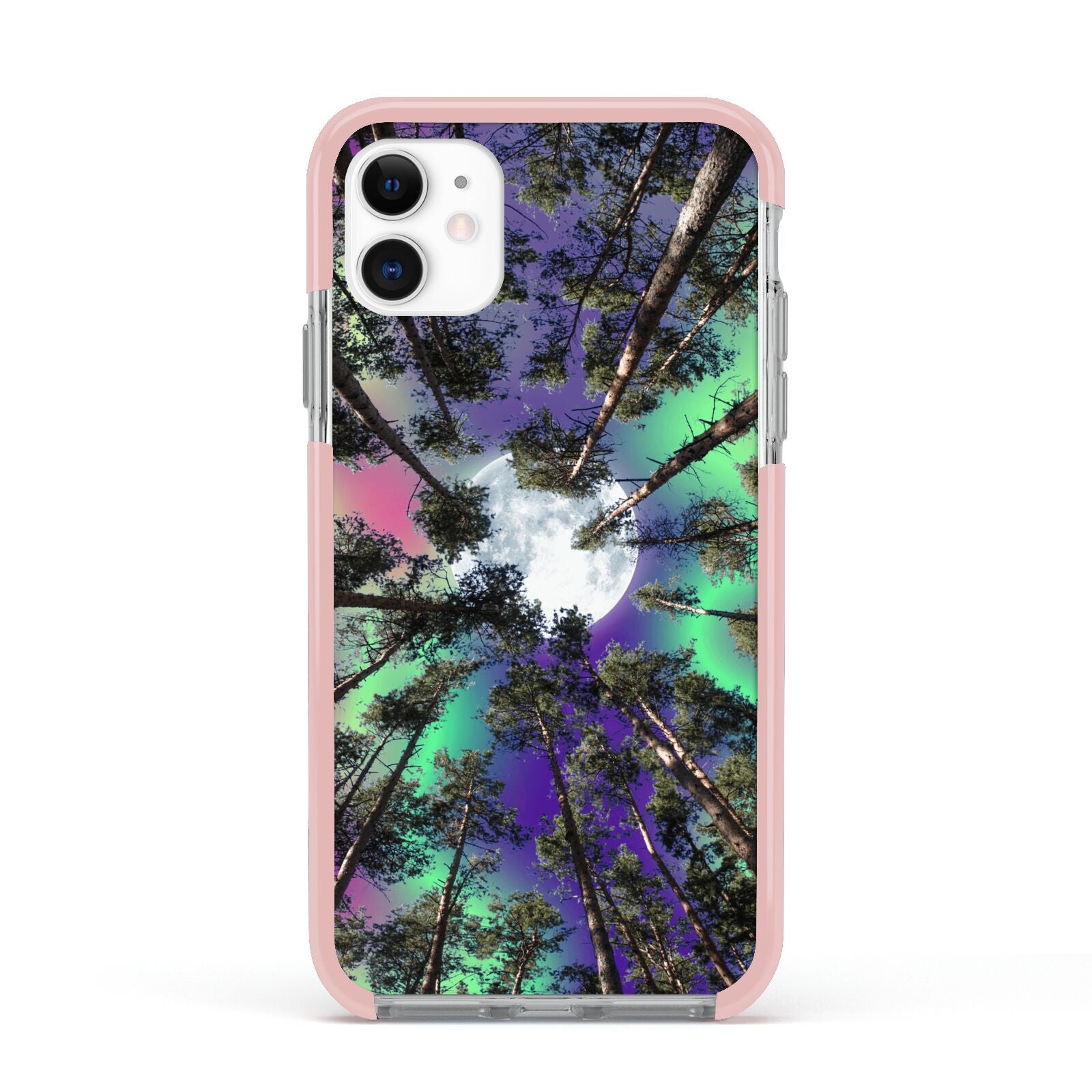 Forest Moon Apple iPhone 11 in White with Pink Impact Case