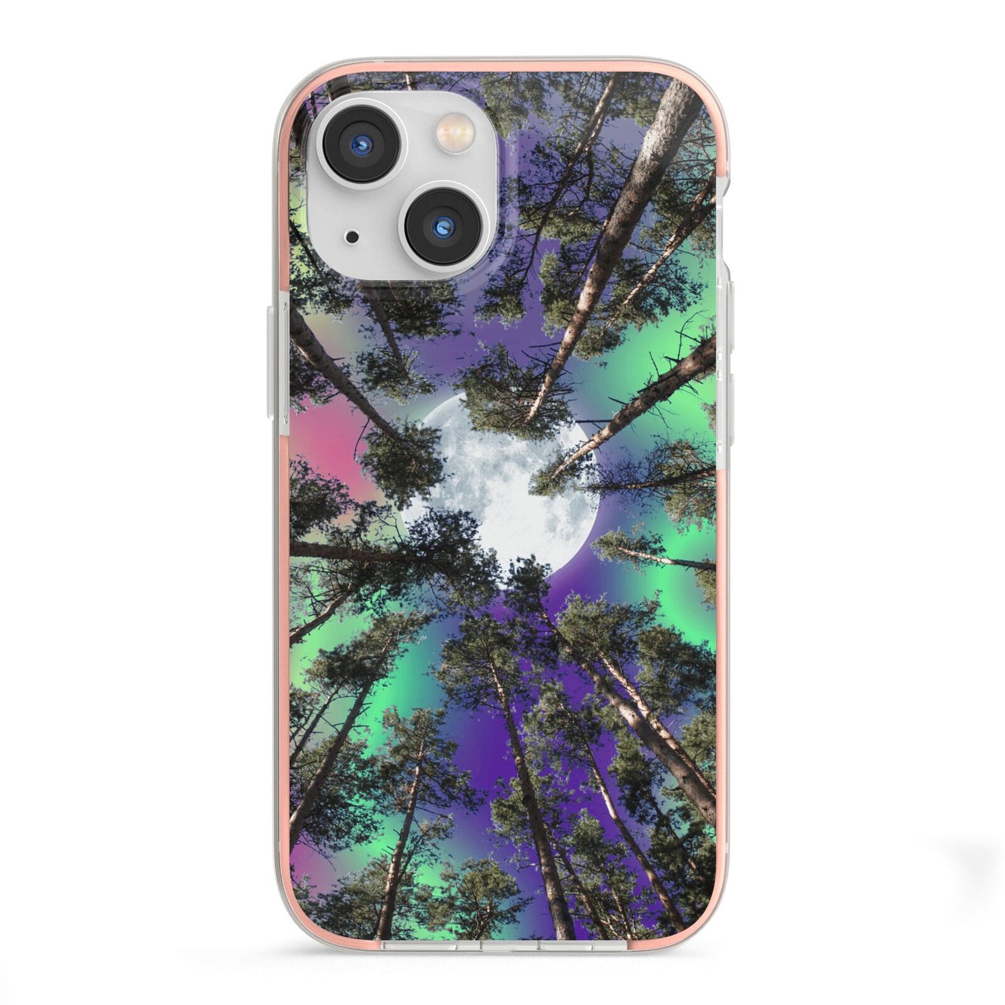 Forest Moon iPhone 13 Mini TPU Impact Case with Pink Edges