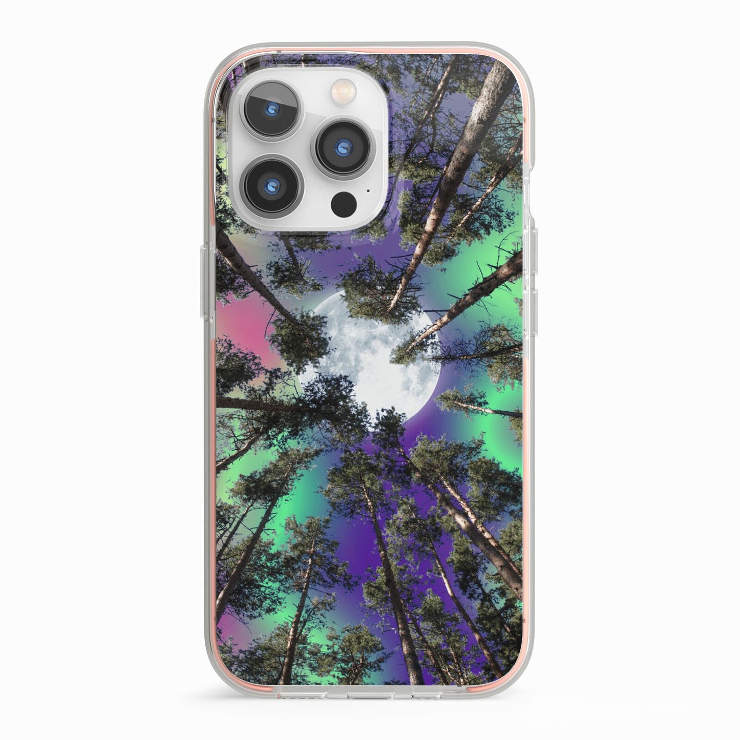 Forest Moon iPhone 13 Pro TPU Impact Case with Pink Edges