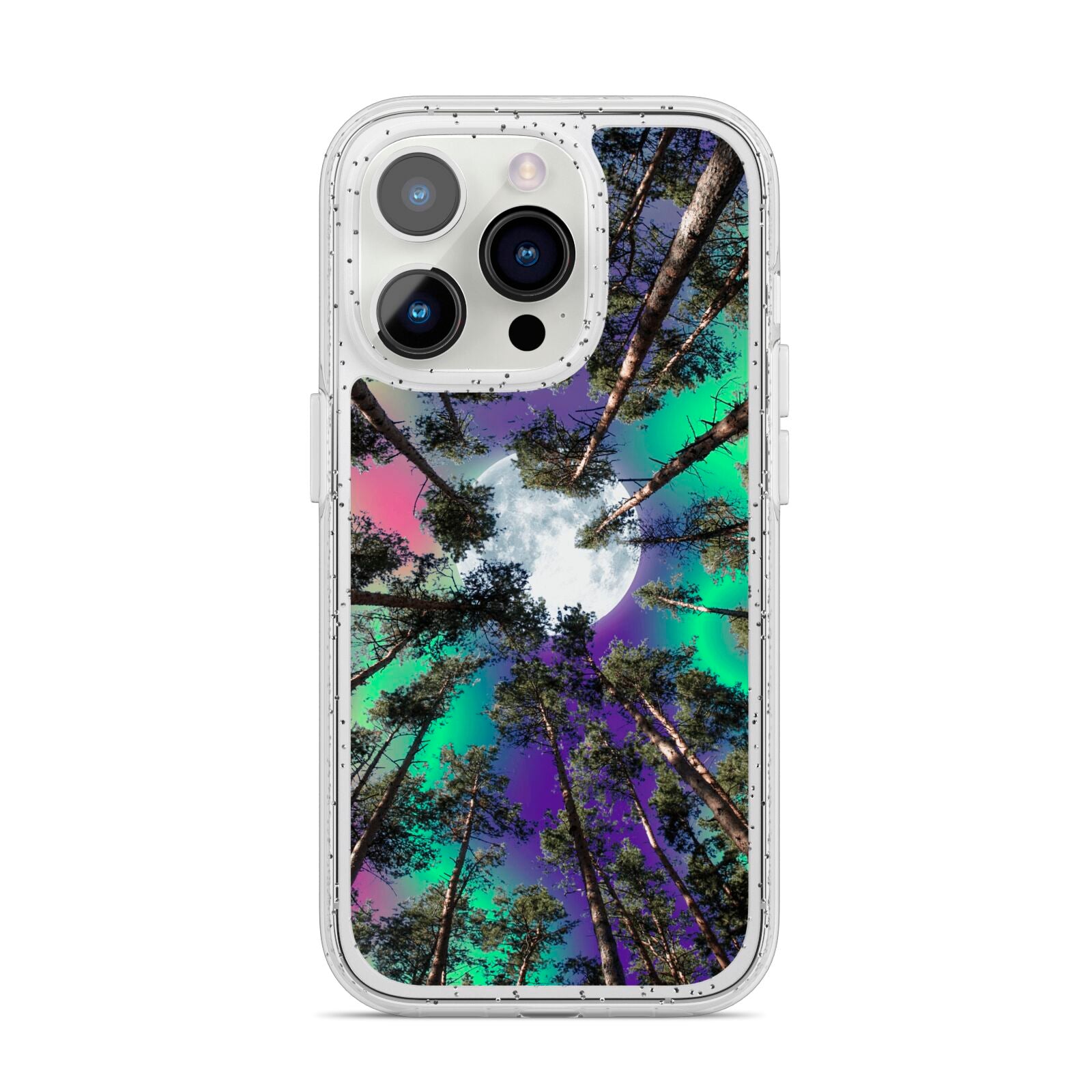 Forest Moon iPhone 14 Pro Glitter Tough Case Silver