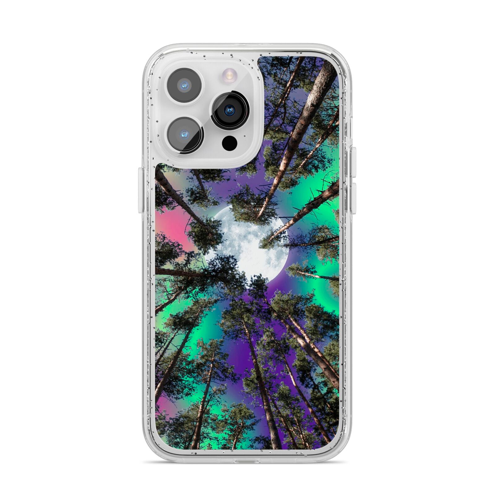 Forest Moon iPhone 14 Pro Max Glitter Tough Case Silver