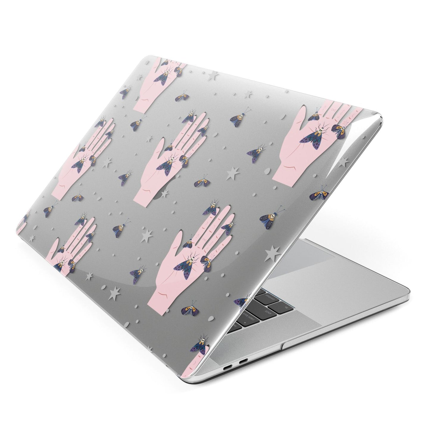 Fortune Teller Hands and Skull Moths Apple MacBook Case Side View