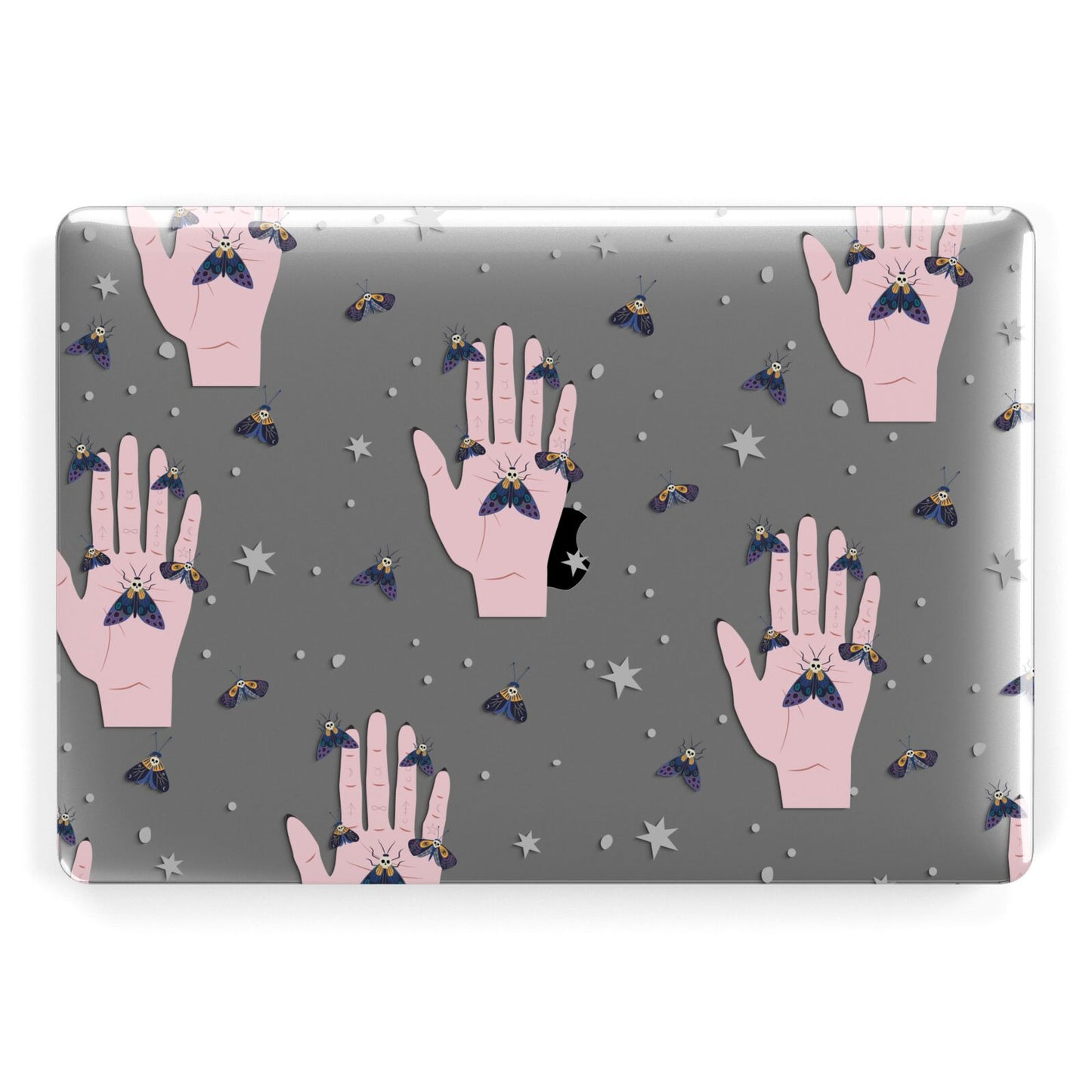 Fortune Teller Hands and Skull Moths Apple MacBook Case