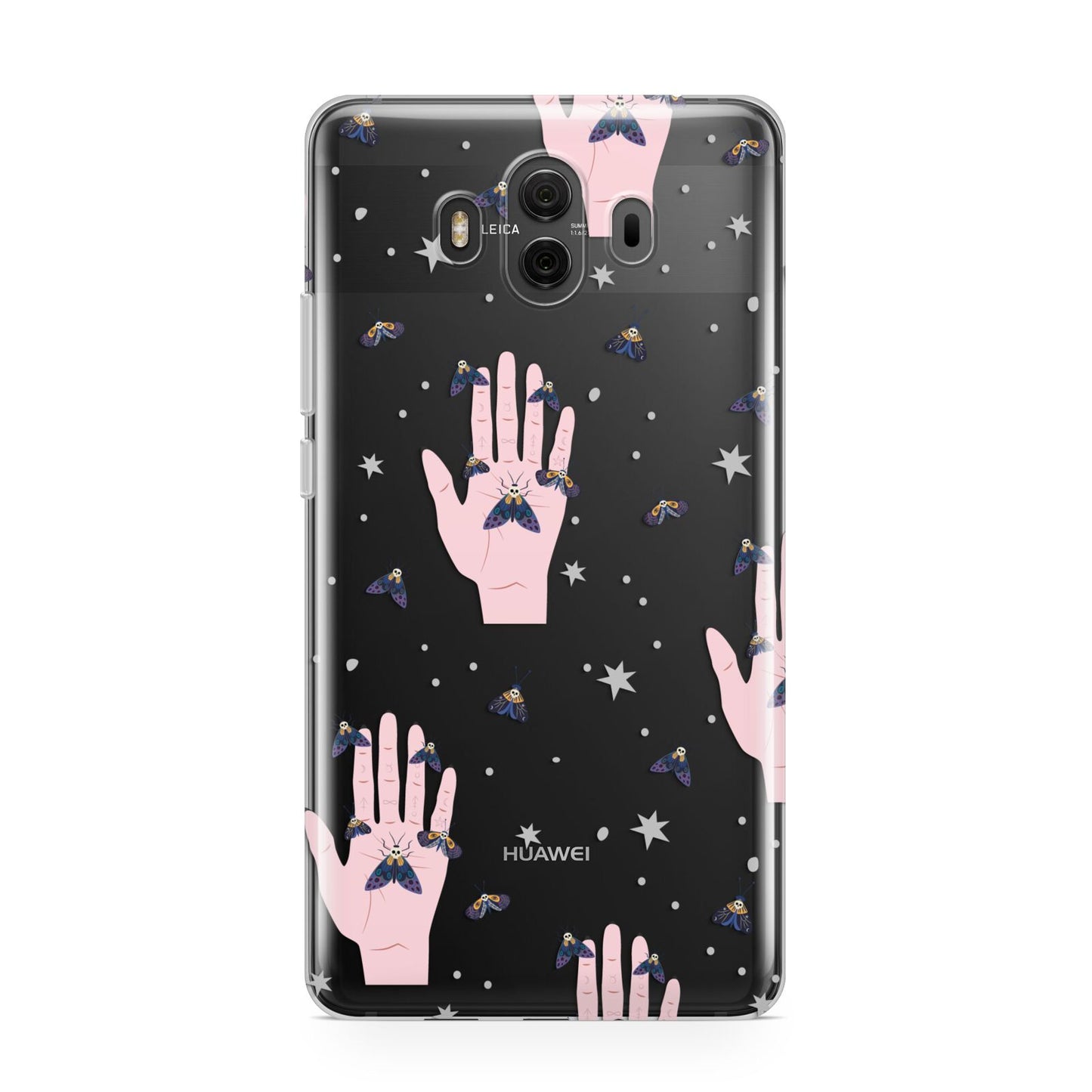 Fortune Teller Hands and Skull Moths Huawei Mate 10 Protective Phone Case