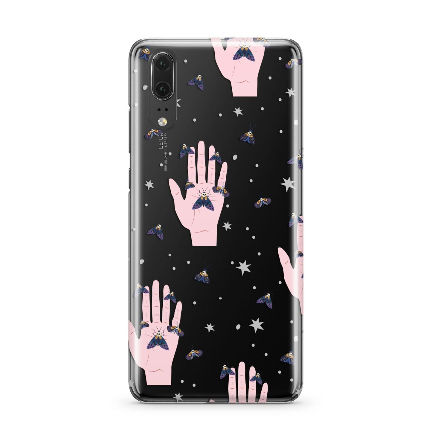 Fortune Teller Hands and Skull Moths Huawei P20 Phone Case