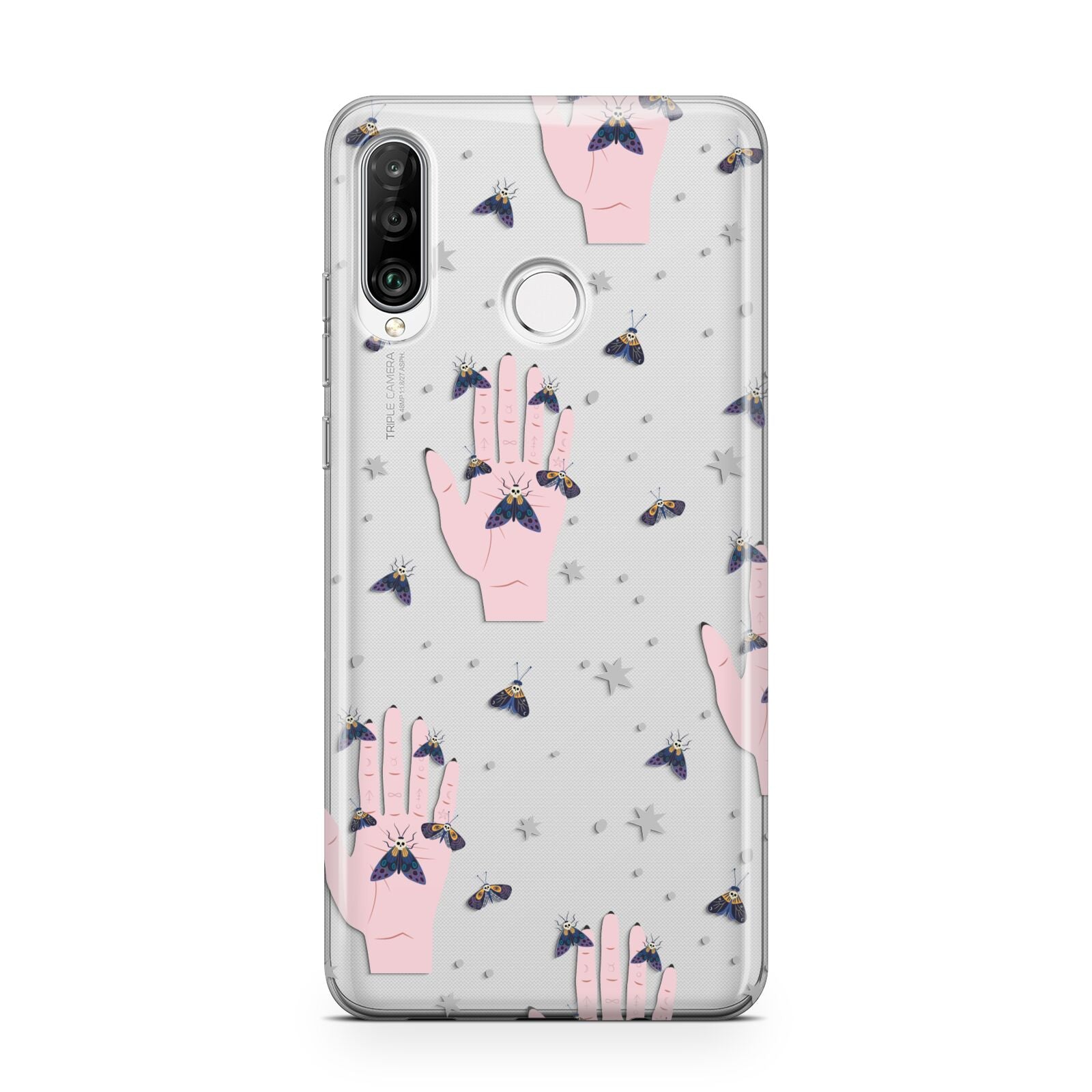 Fortune Teller Hands and Skull Moths Huawei P30 Lite Phone Case