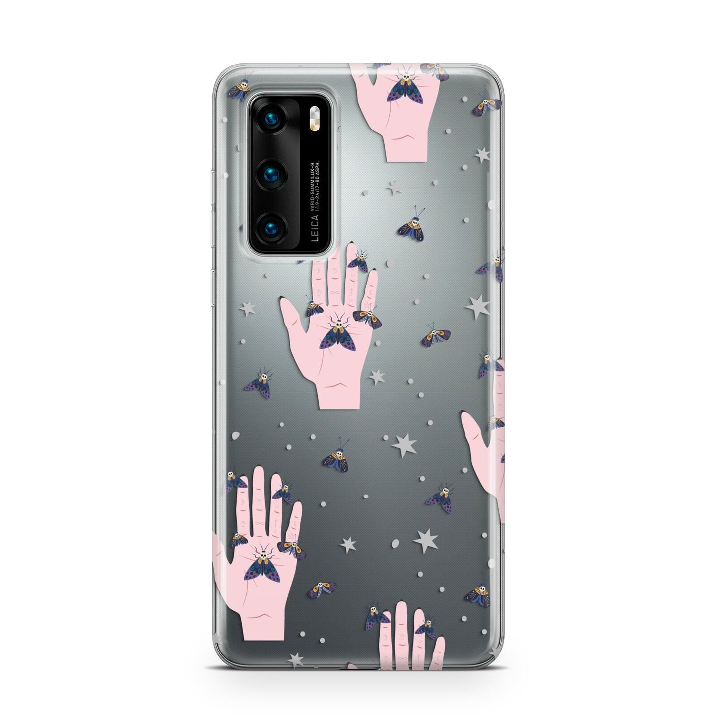 Fortune Teller Hands and Skull Moths Huawei P40 Phone Case