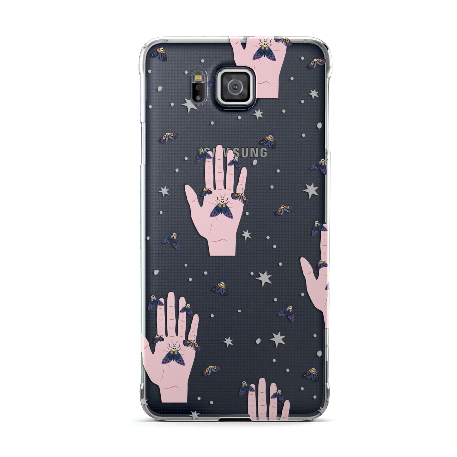 Fortune Teller Hands and Skull Moths Samsung Galaxy Alpha Case