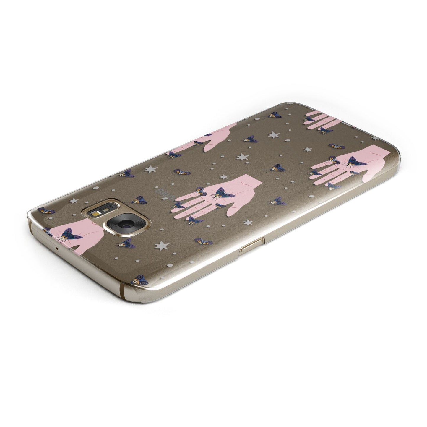 Fortune Teller Hands and Skull Moths Samsung Galaxy Case Top Cutout