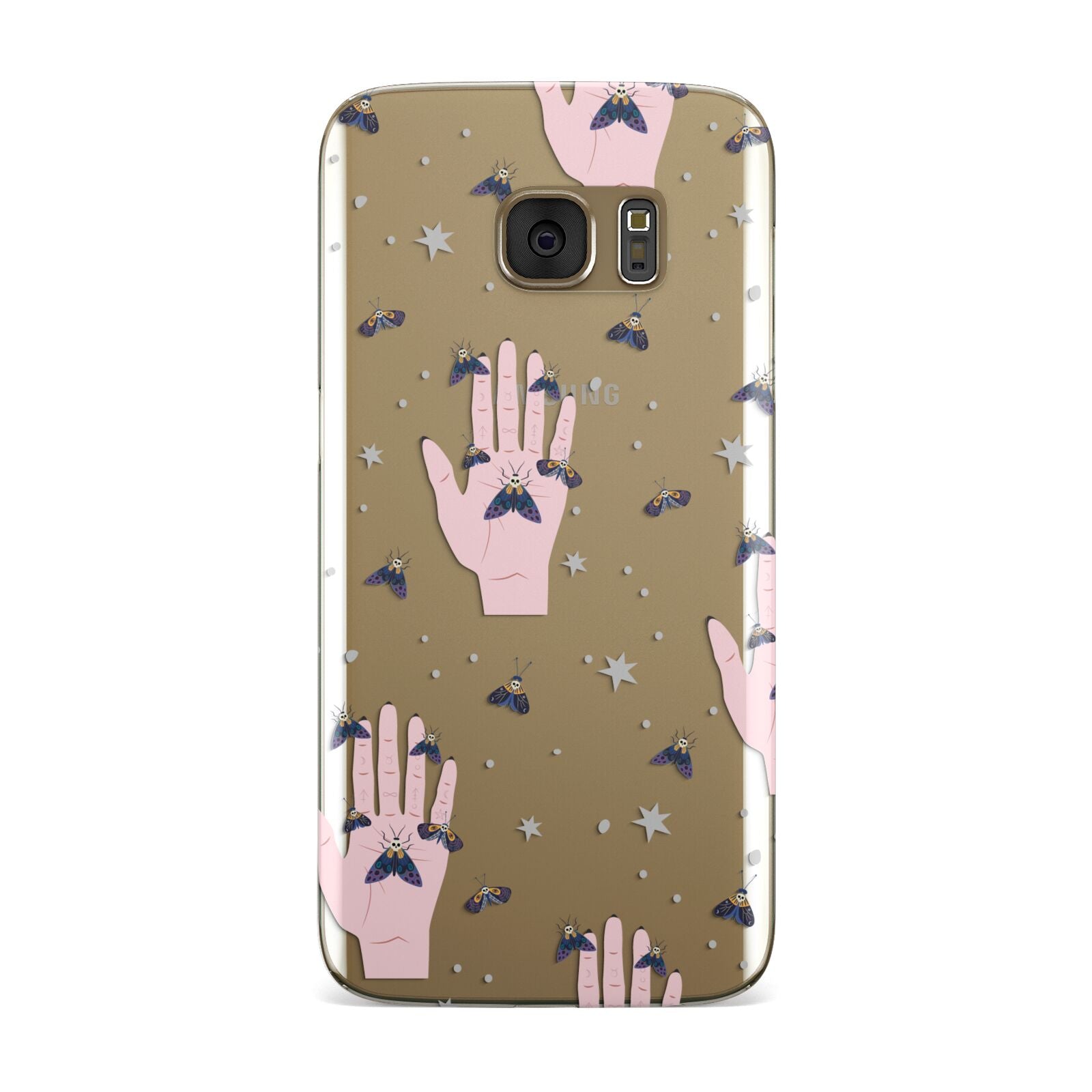 Fortune Teller Hands and Skull Moths Samsung Galaxy Case