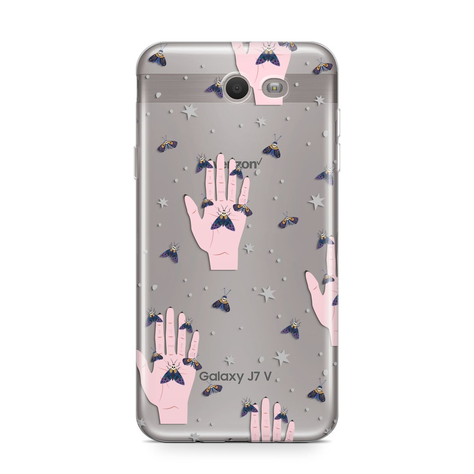 Fortune Teller Hands and Skull Moths Samsung Galaxy J7 2017 Case