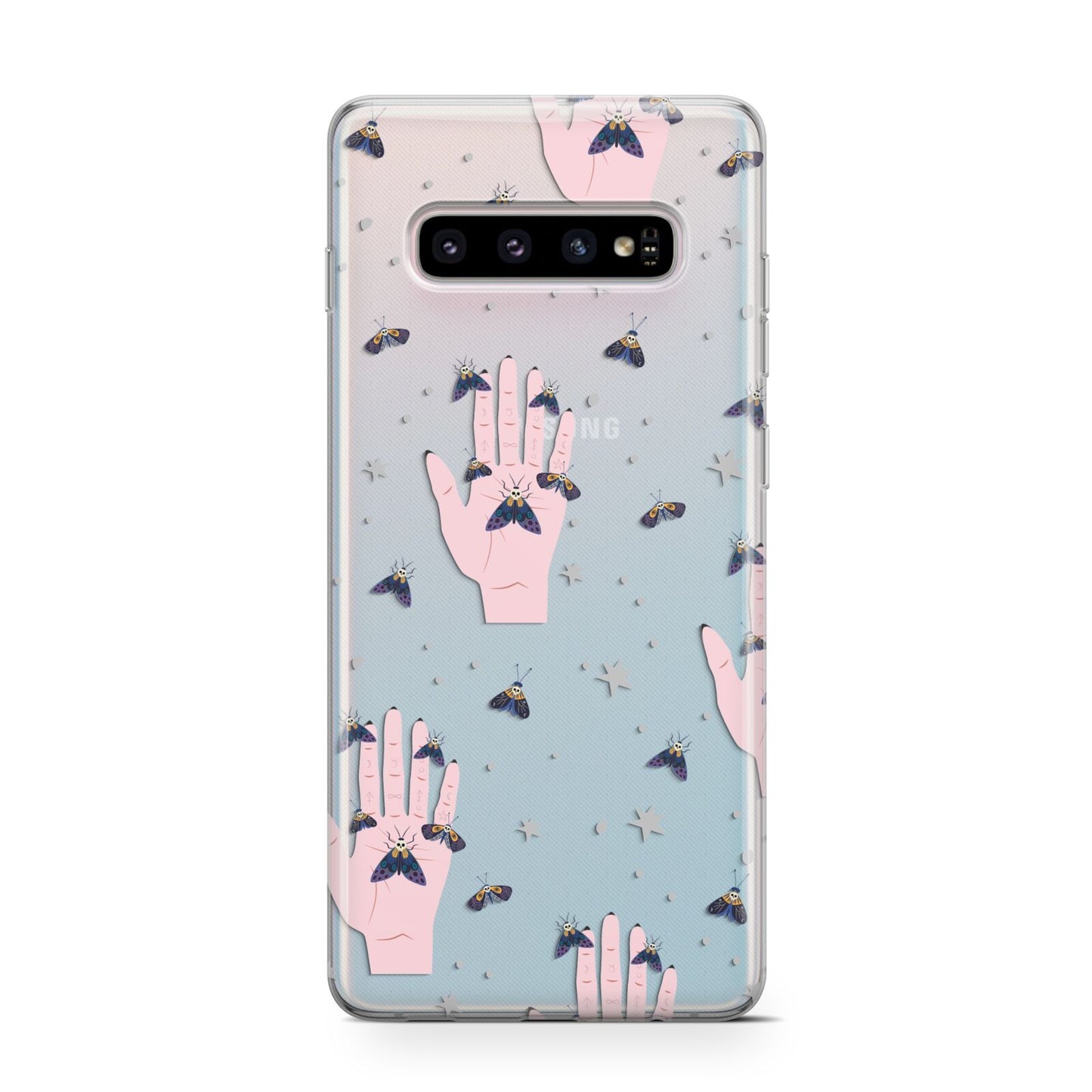 Fortune Teller Hands and Skull Moths Samsung Galaxy S10 Case