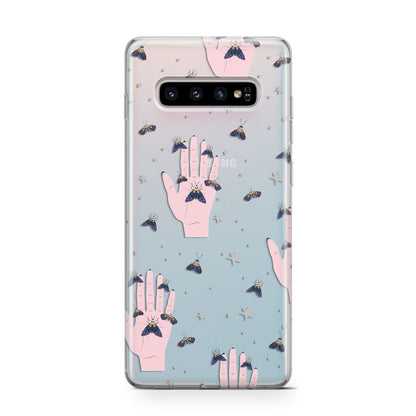 Fortune Teller Hands and Skull Moths Samsung Galaxy S10 Case