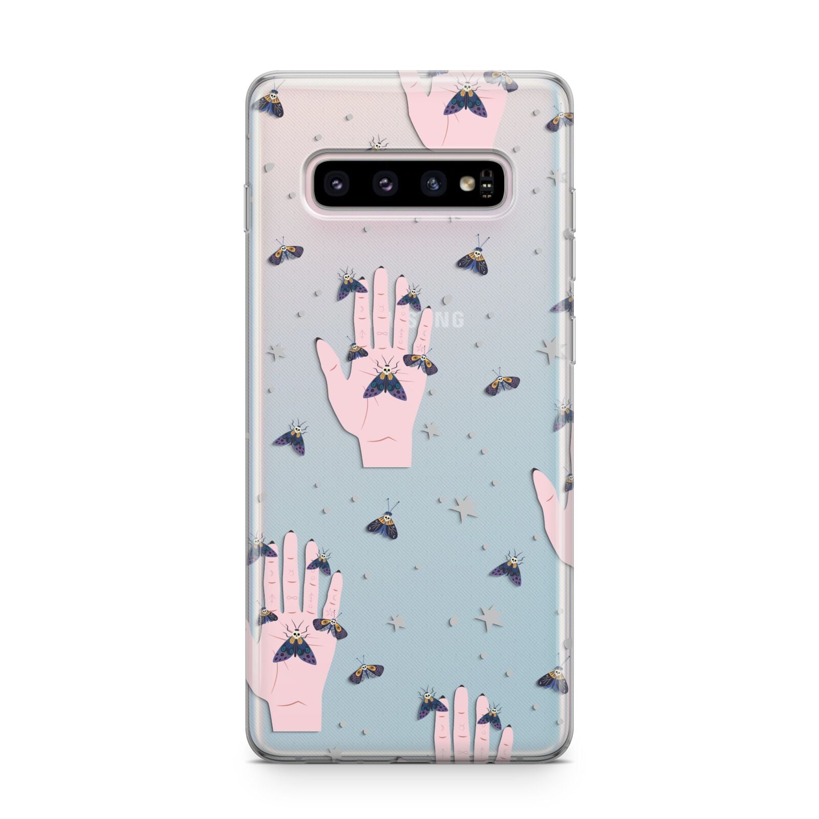 Fortune Teller Hands and Skull Moths Samsung Galaxy S10 Plus Case