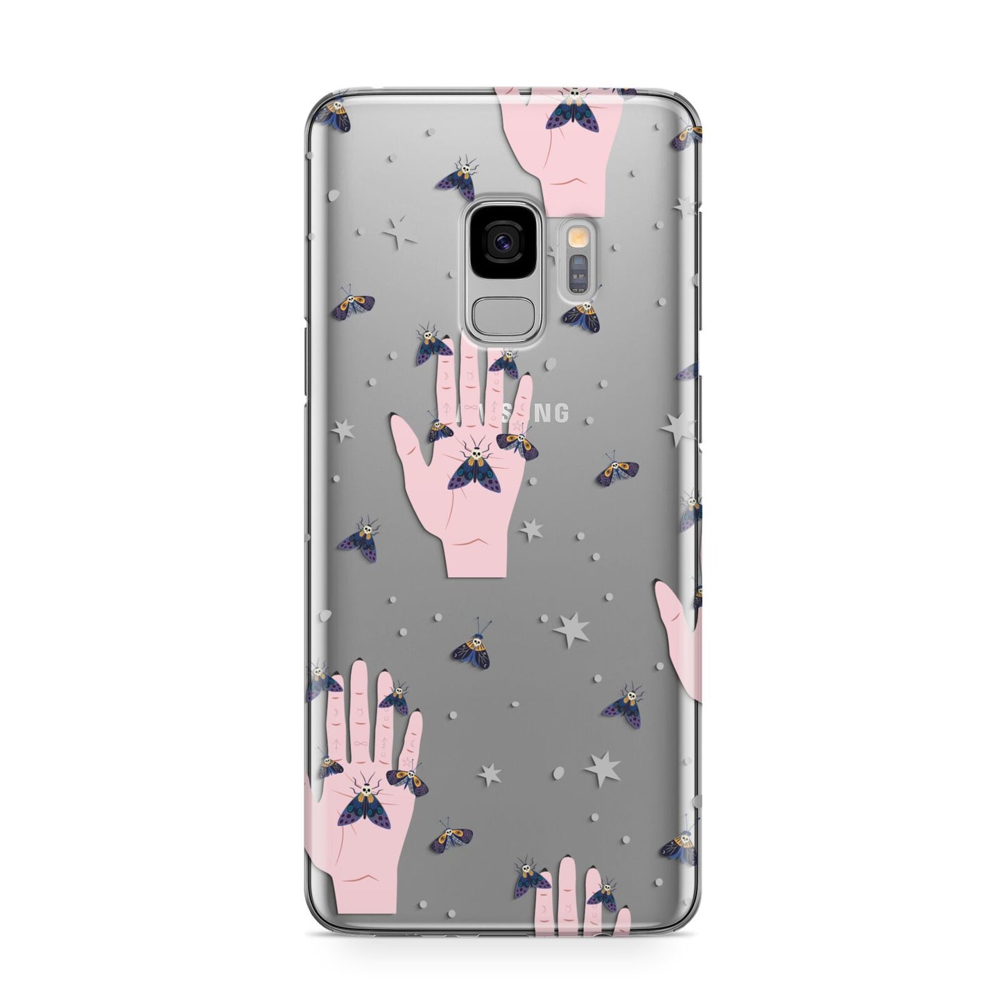 Fortune Teller Hands and Skull Moths Samsung Galaxy S9 Case