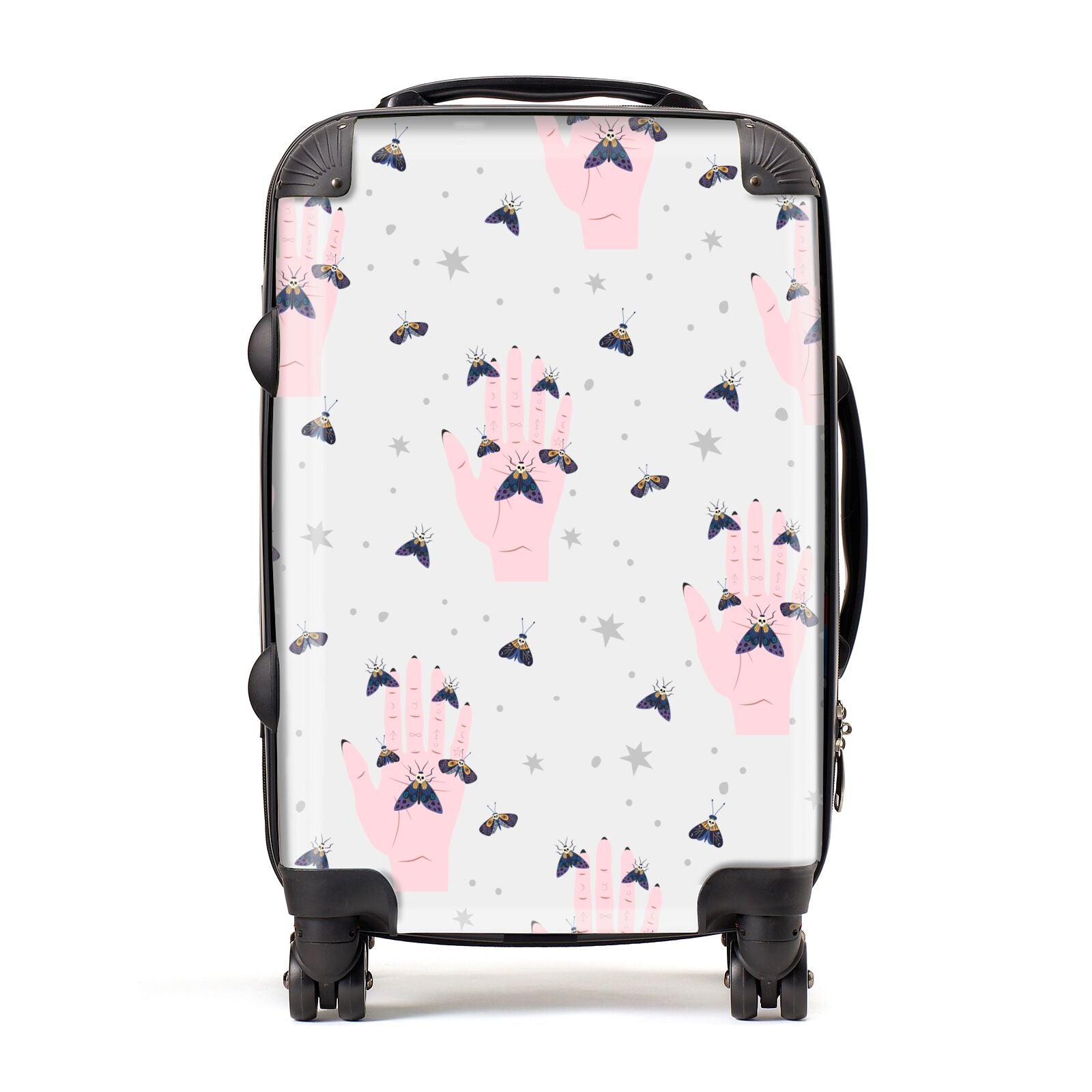 Fortune Teller Hands and Skull Moths Suitcase