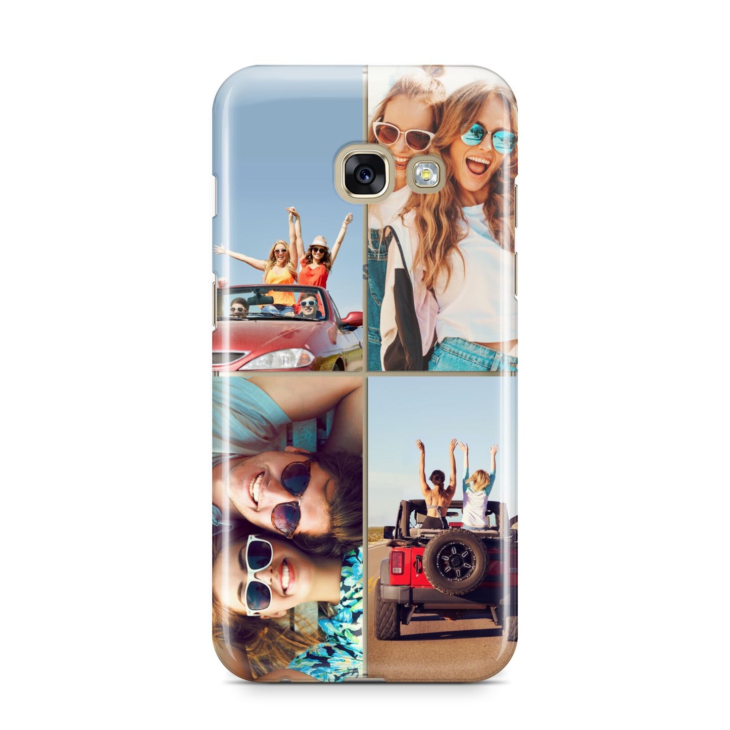 Four Photo Samsung Galaxy A3 2017 Case on gold phone