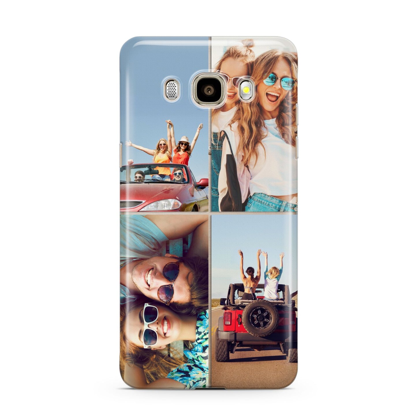 Four Photo Samsung Galaxy J7 2016 Case on gold phone