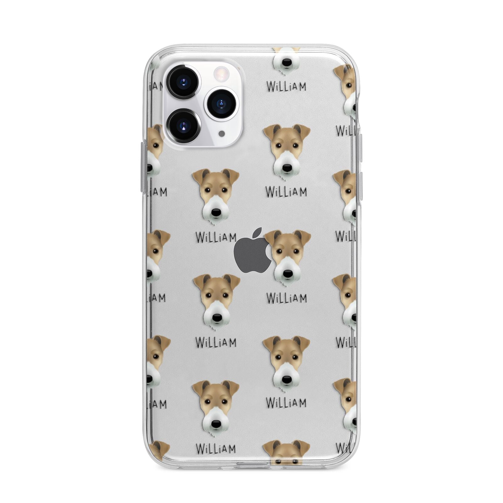 Fox Terrier Icon with Name Apple iPhone 11 Pro in Silver with Bumper Case