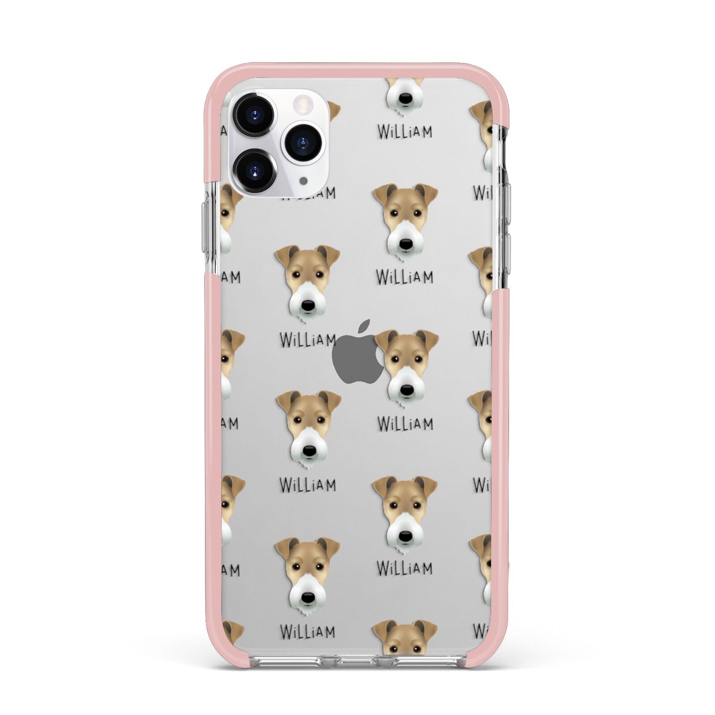 Fox Terrier Icon with Name iPhone 11 Pro Max Impact Pink Edge Case