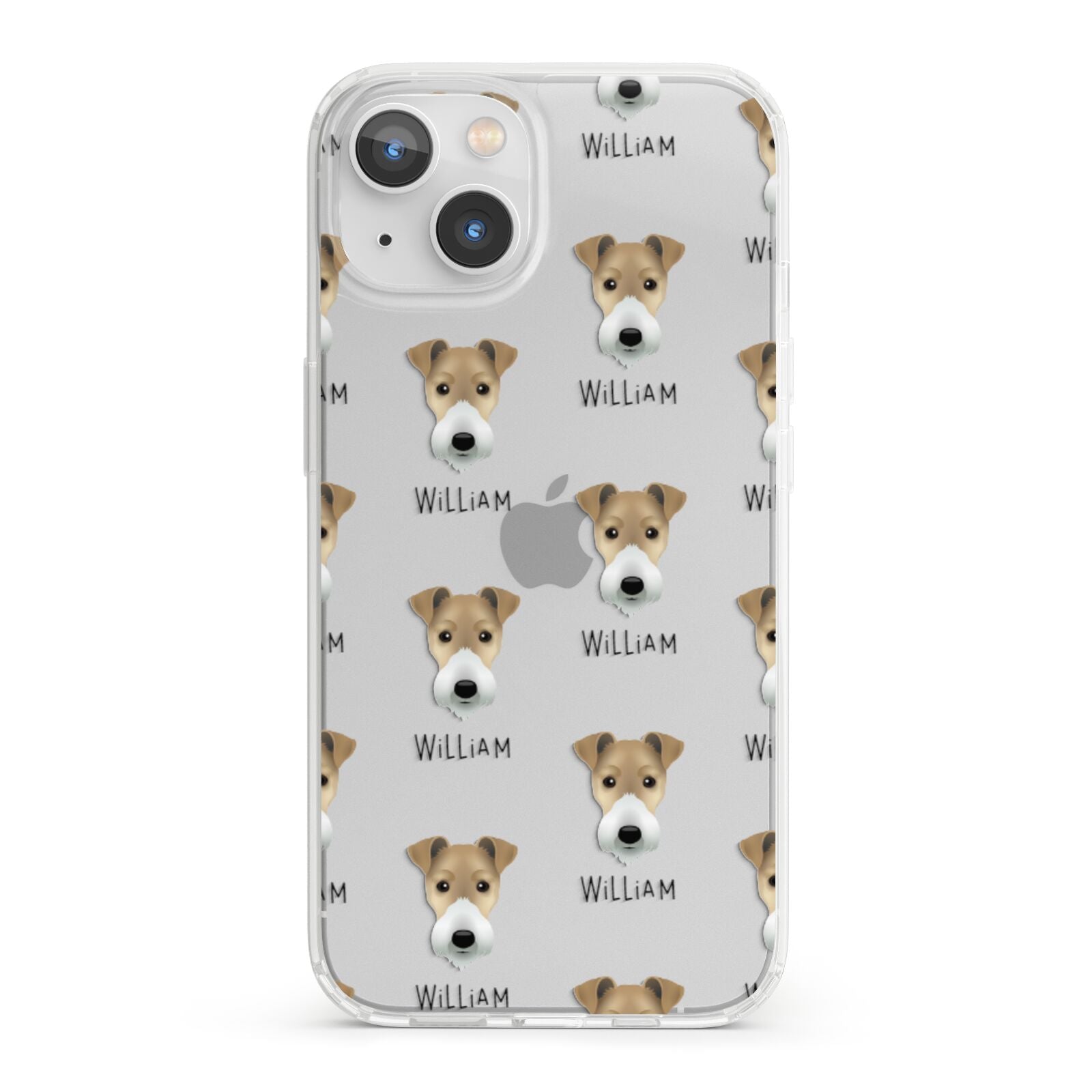 Fox Terrier Icon with Name iPhone 13 Clear Bumper Case