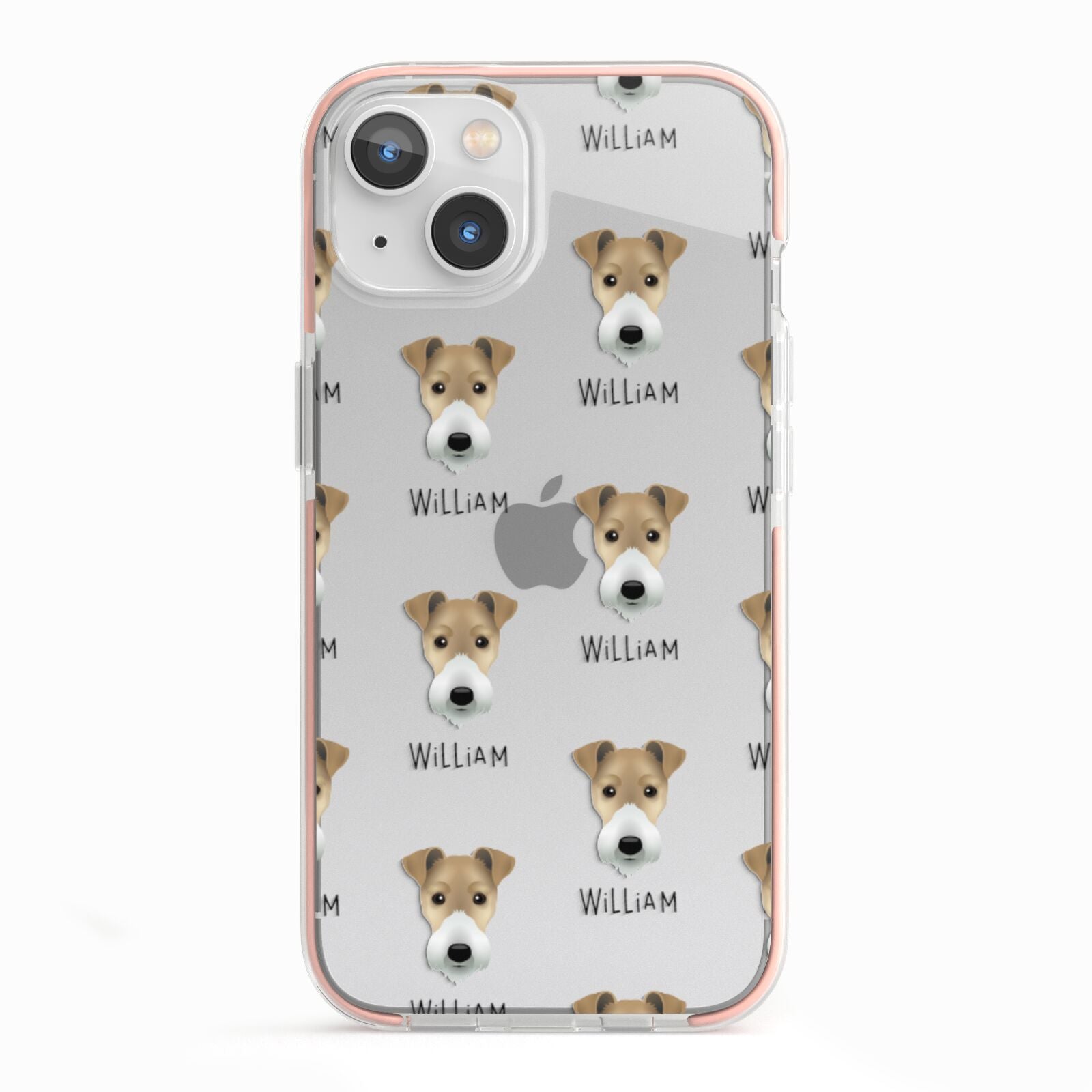 Fox Terrier Icon with Name iPhone 13 TPU Impact Case with Pink Edges