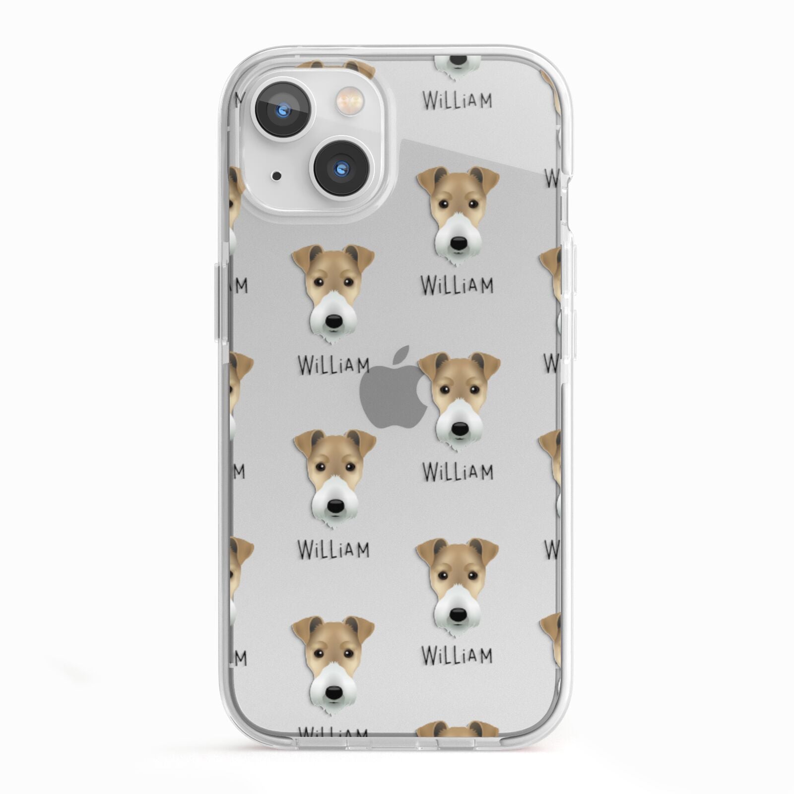 Fox Terrier Icon with Name iPhone 13 TPU Impact Case with White Edges