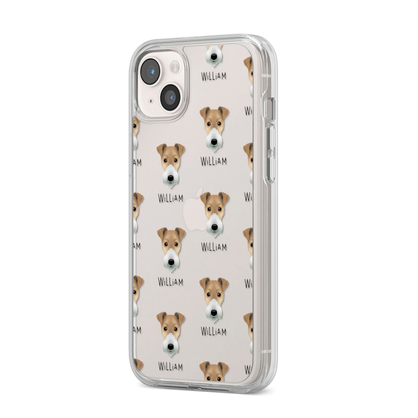 Fox Terrier Icon with Name iPhone 14 Plus Clear Tough Case Starlight Angled Image