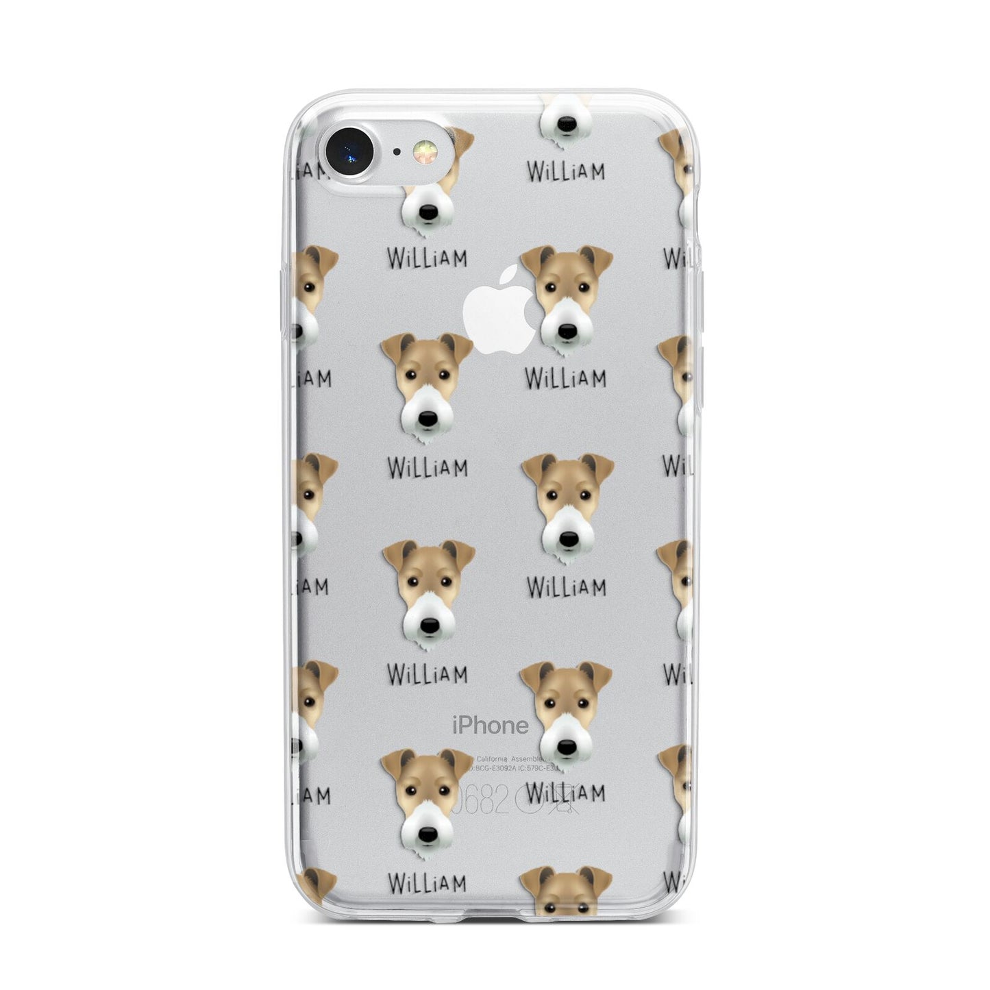 Fox Terrier Icon with Name iPhone 7 Bumper Case on Silver iPhone