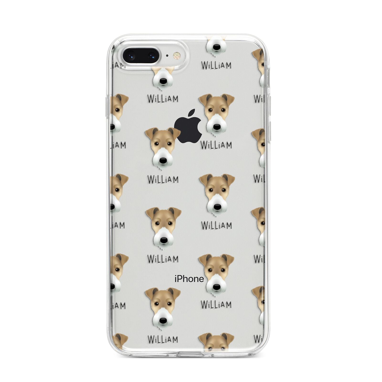 Fox Terrier Icon with Name iPhone 8 Plus Bumper Case on Silver iPhone