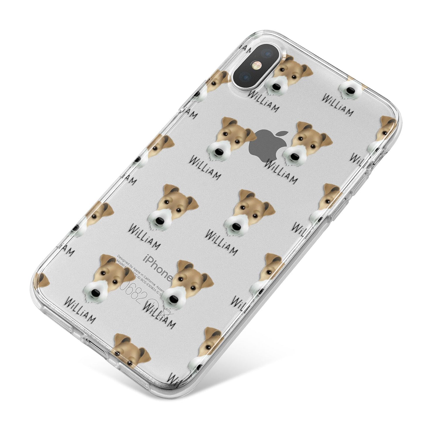 Fox Terrier Icon with Name iPhone X Bumper Case on Silver iPhone