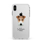 Fox Terrier Personalised Apple iPhone Xs Max Impact Case White Edge on Silver Phone