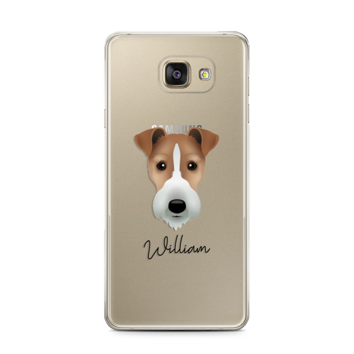 Fox Terrier Personalised Samsung Galaxy A7 2016 Case on gold phone