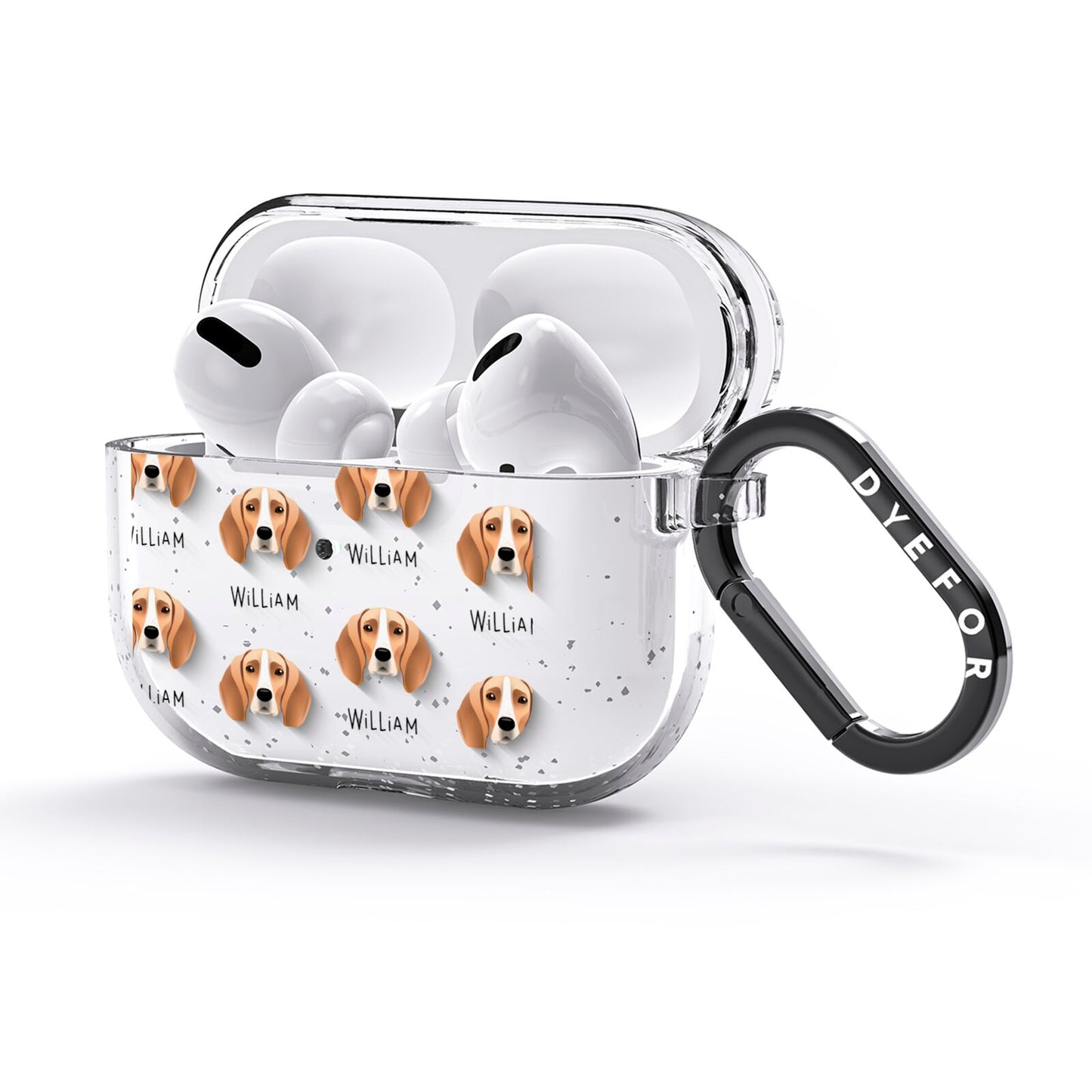 Foxhound Icon with Name AirPods Glitter Case 3rd Gen Side Image