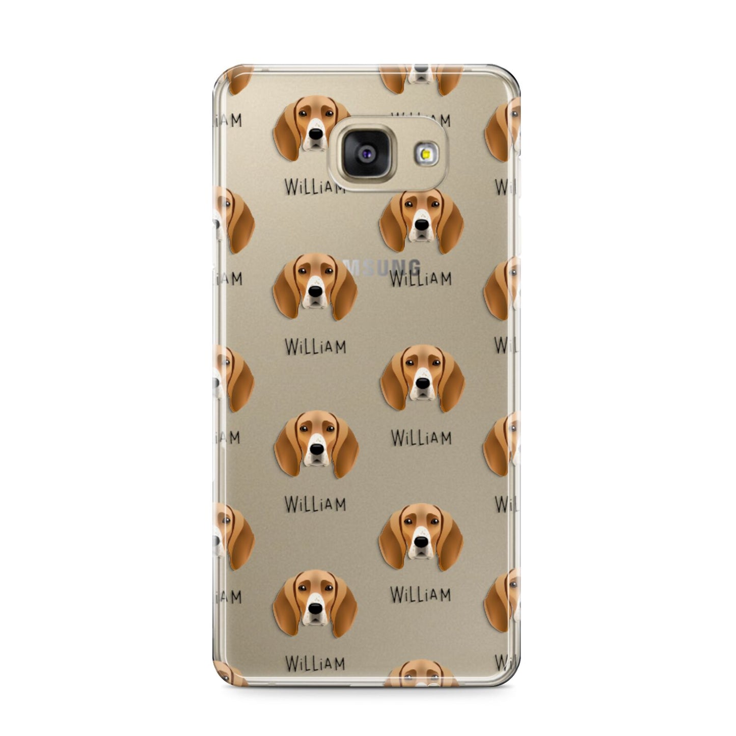 Foxhound Icon with Name Samsung Galaxy A9 2016 Case on gold phone