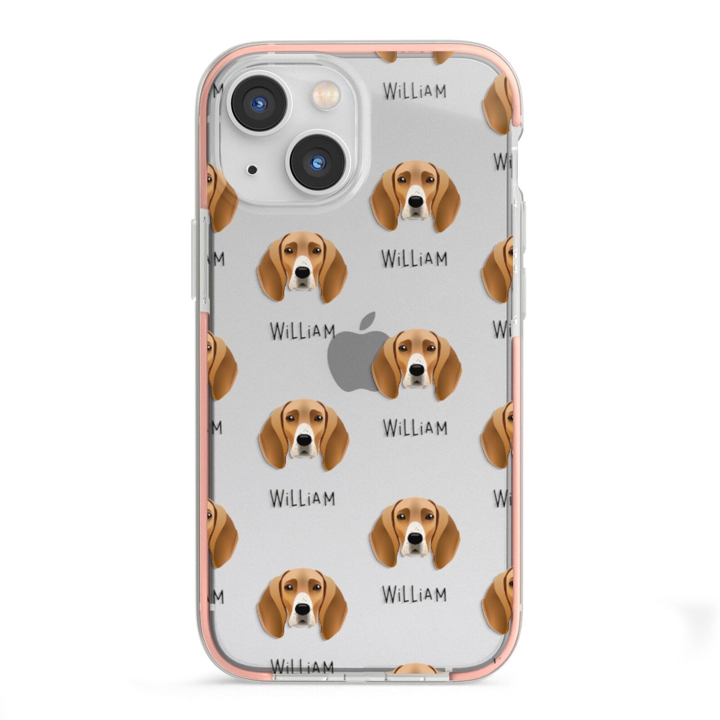 Foxhound Icon with Name iPhone 13 Mini TPU Impact Case with Pink Edges