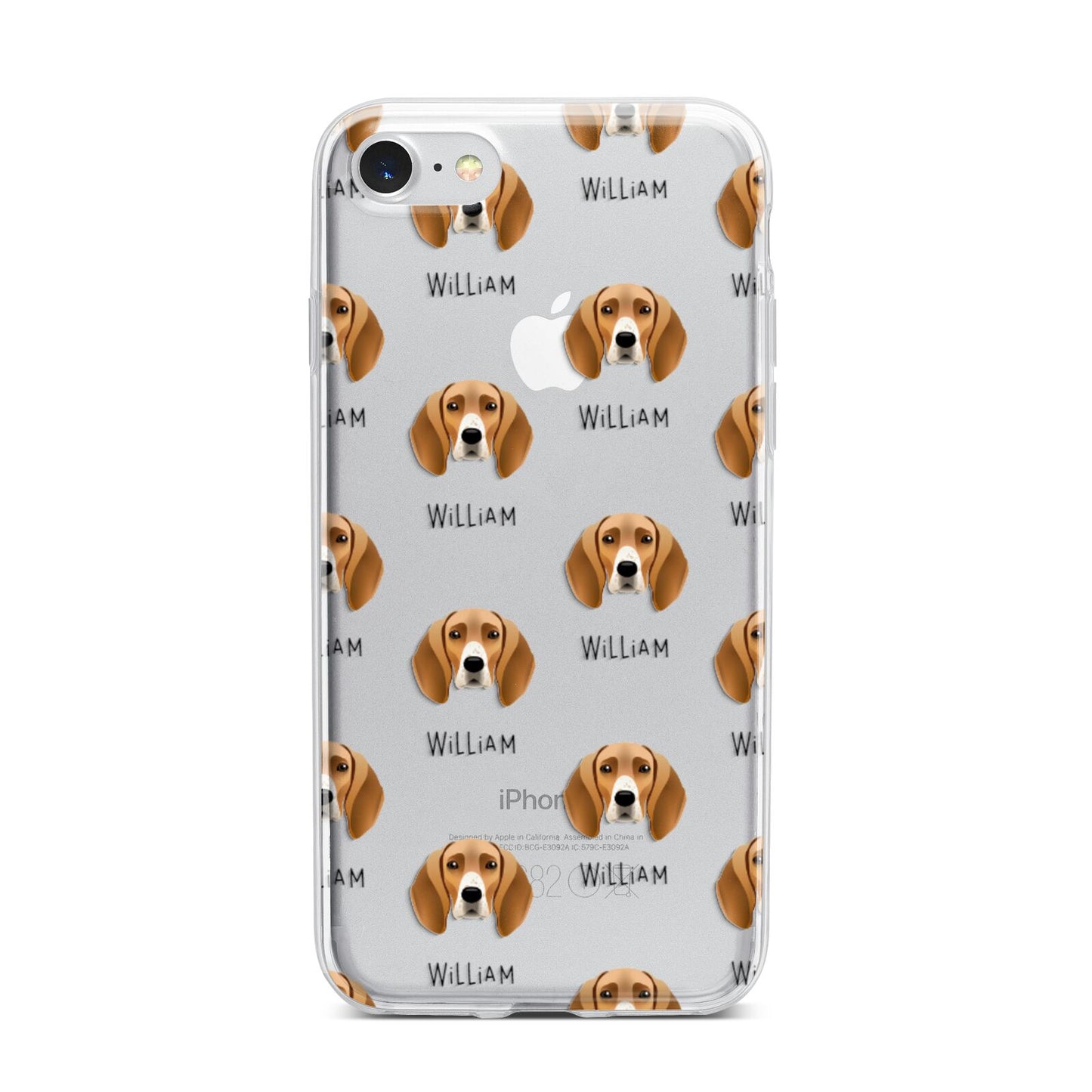 Foxhound Icon with Name iPhone 7 Bumper Case on Silver iPhone