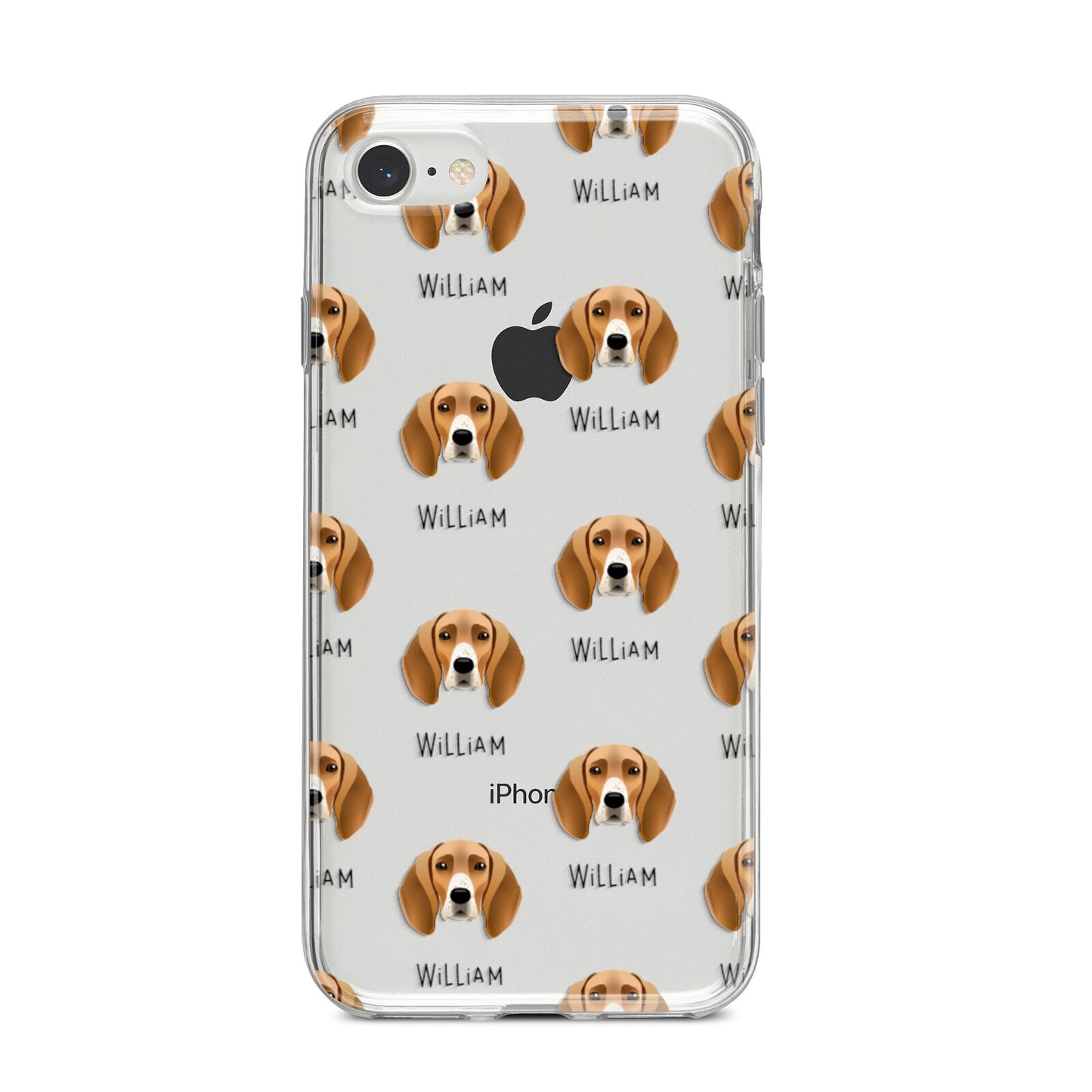 Foxhound Icon with Name iPhone 8 Bumper Case on Silver iPhone