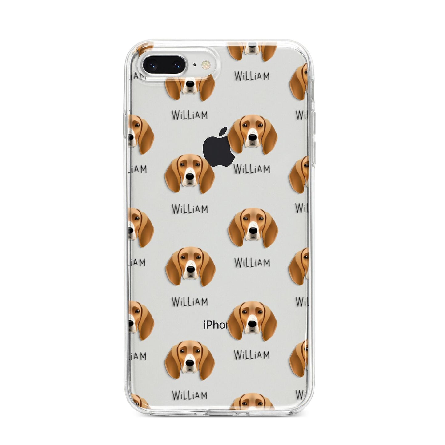 Foxhound Icon with Name iPhone 8 Plus Bumper Case on Silver iPhone