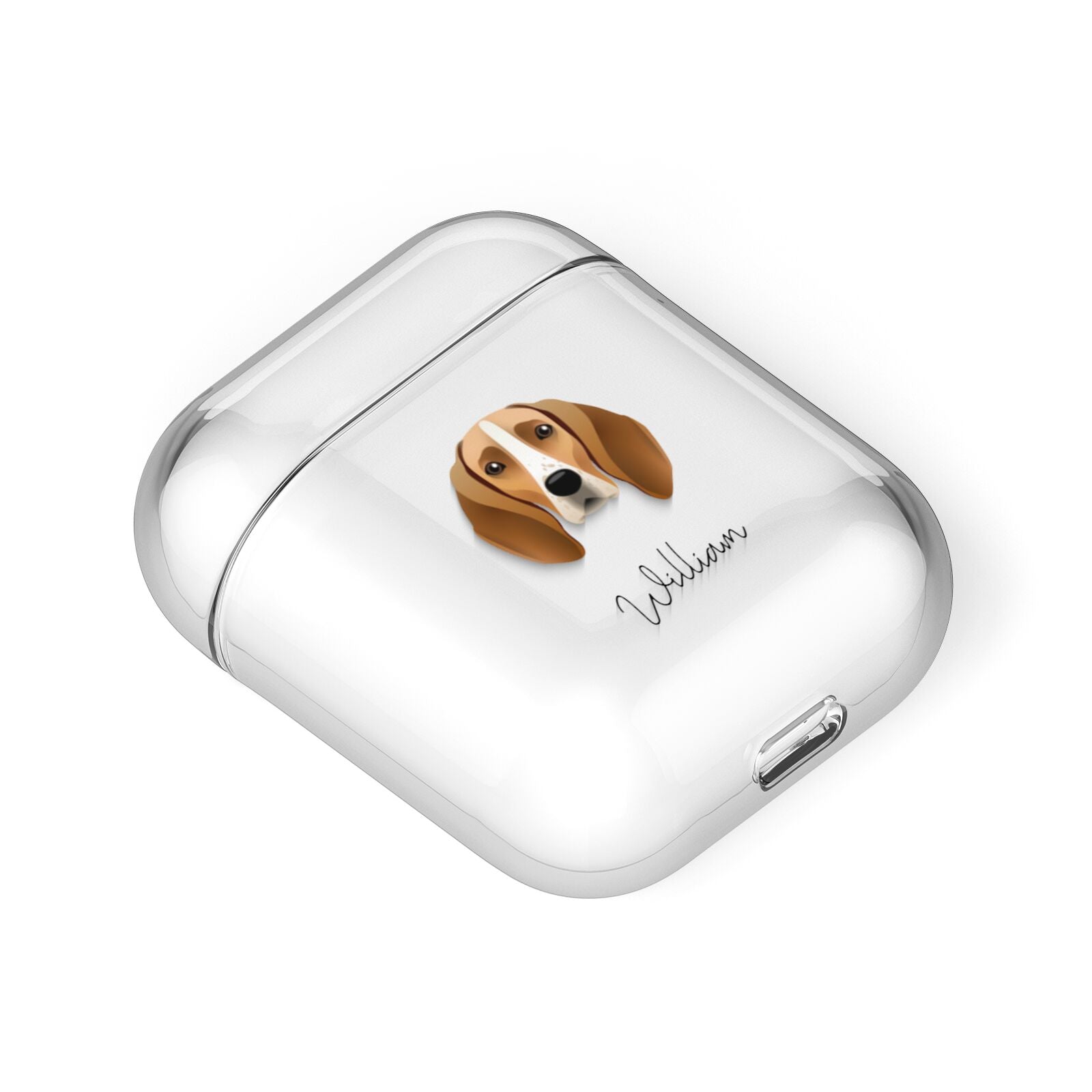 Foxhound Personalised AirPods Case Laid Flat