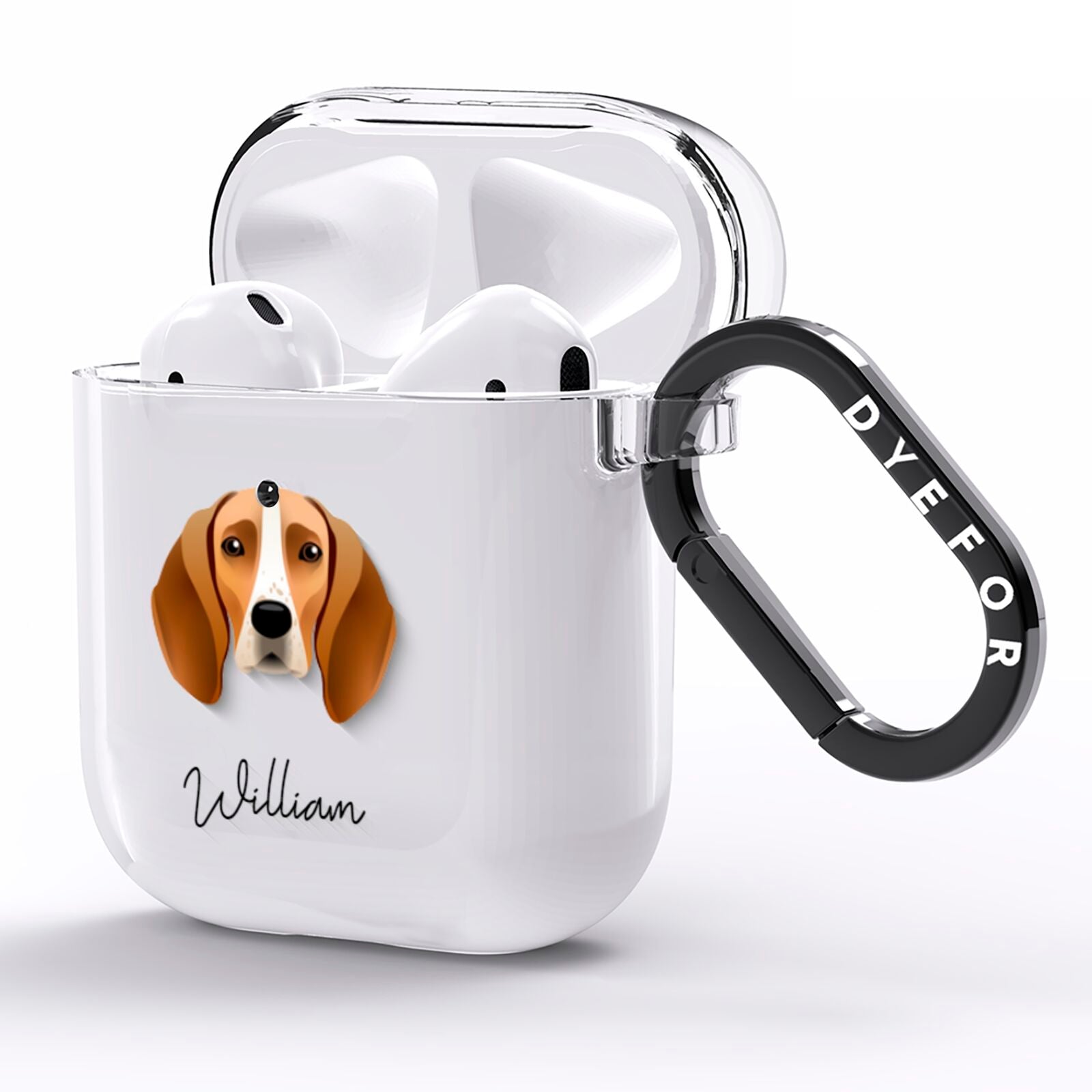 Foxhound Personalised AirPods Clear Case Side Image