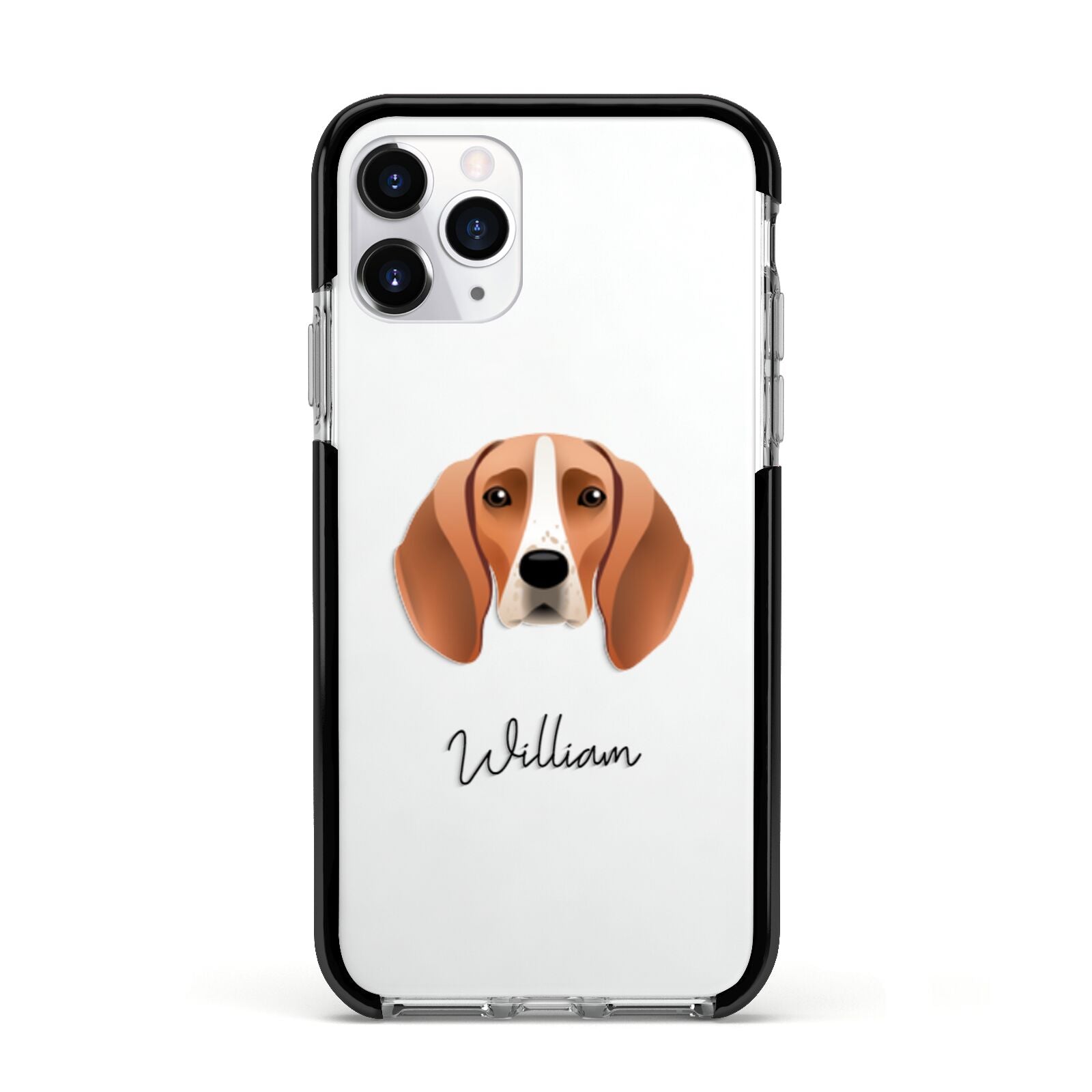 Foxhound Personalised Apple iPhone 11 Pro in Silver with Black Impact Case