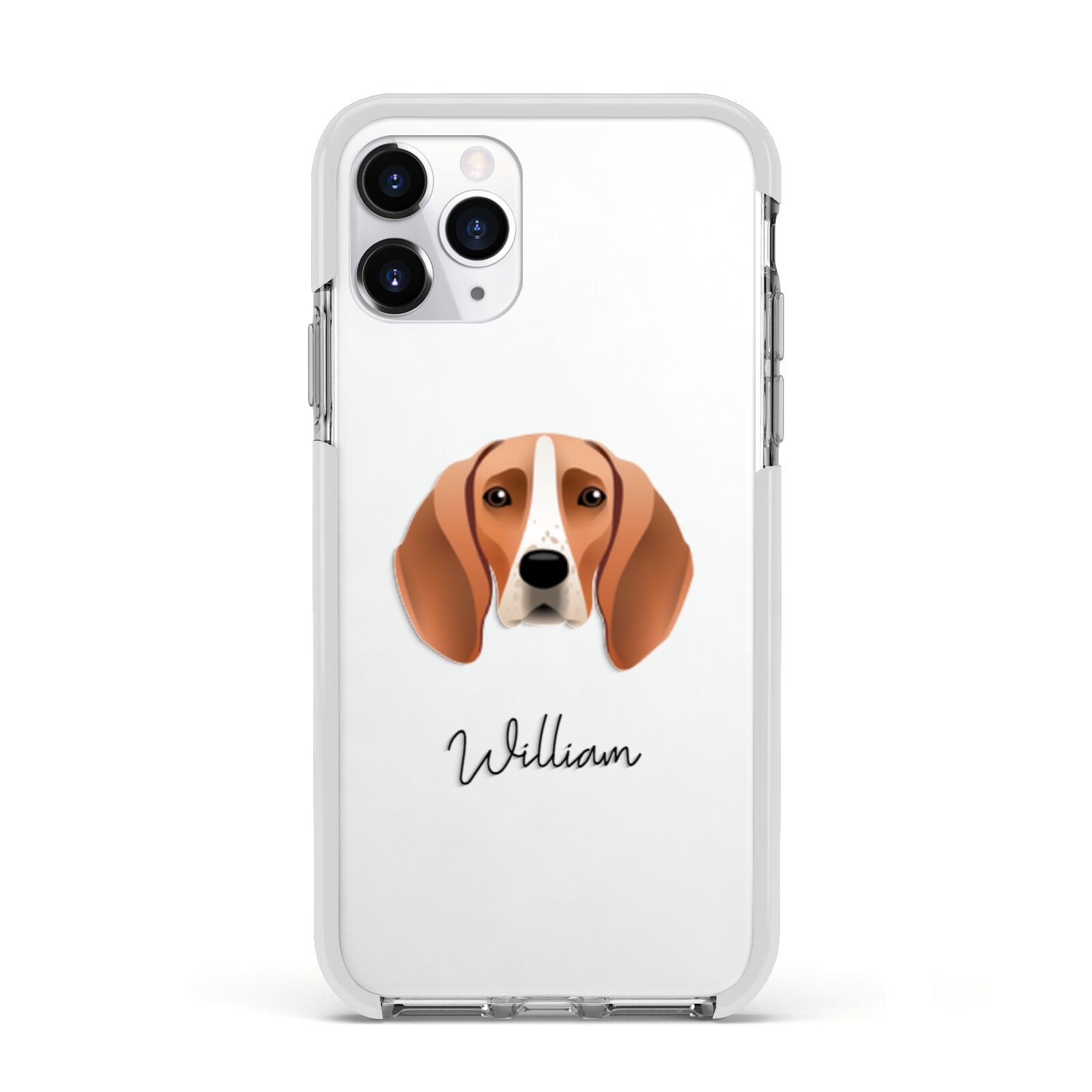 Foxhound Personalised Apple iPhone 11 Pro in Silver with White Impact Case