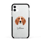 Foxhound Personalised Apple iPhone 11 in White with Black Impact Case