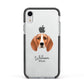 Foxhound Personalised Apple iPhone XR Impact Case Black Edge on Silver Phone