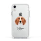 Foxhound Personalised Apple iPhone XR Impact Case White Edge on Silver Phone